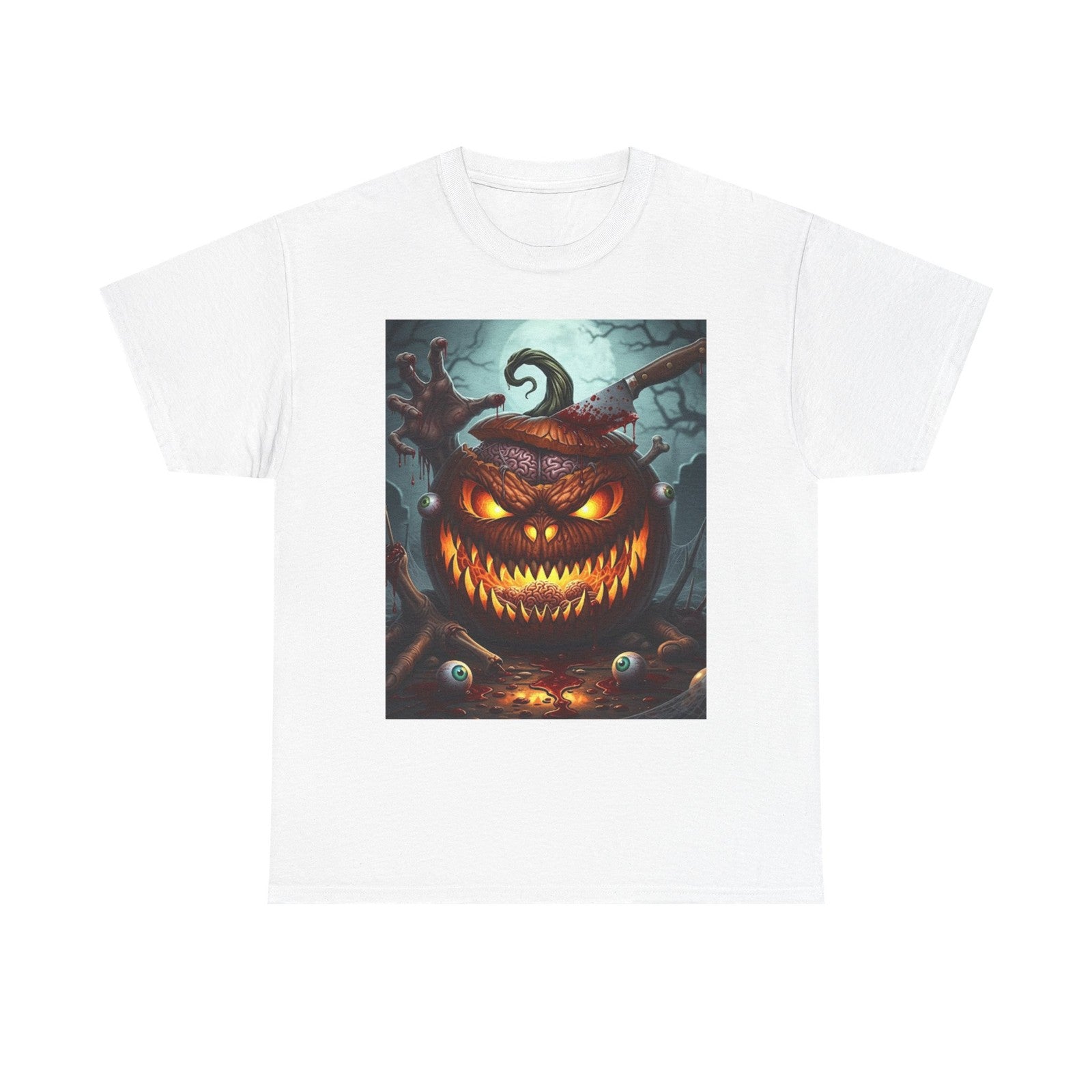 Halloween Pumpkin Graphic Tee, Unisex Spooky Season Apparel Trick or Treat Shirt
