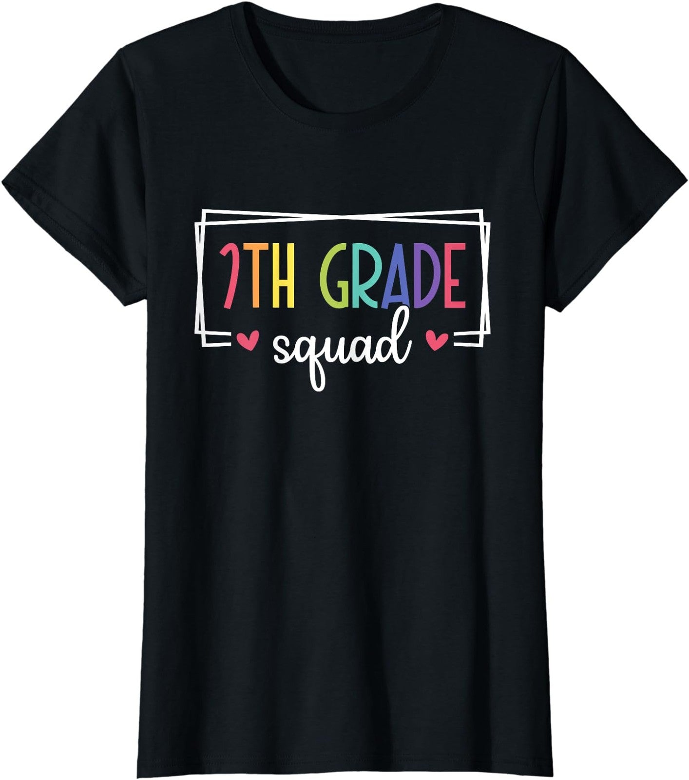 Seventh Grade Squad Back To School Black T-Shirt