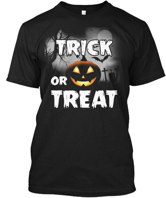 Custom Trick Or Treat Halloween T-Shirt Made in the USA Size S to 5XL