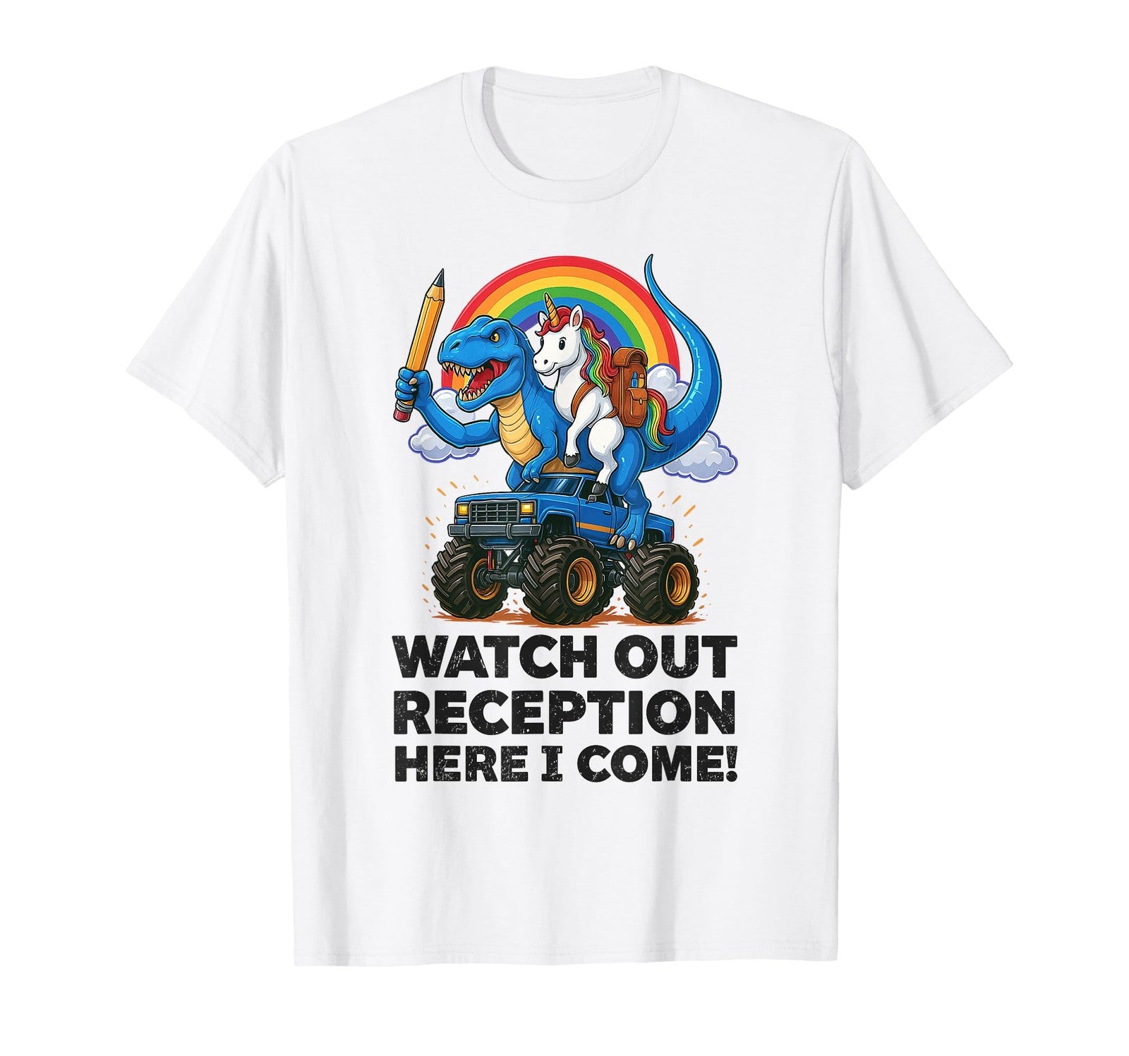 Watch Out Reception Back To School Unicorn T-rex Girl & Boy T-Shirt