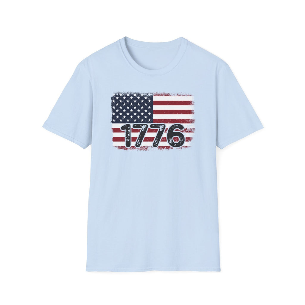 1776 USA Flag T-shirt Distressed America Independence Day Patriotic Unisex S-3XL