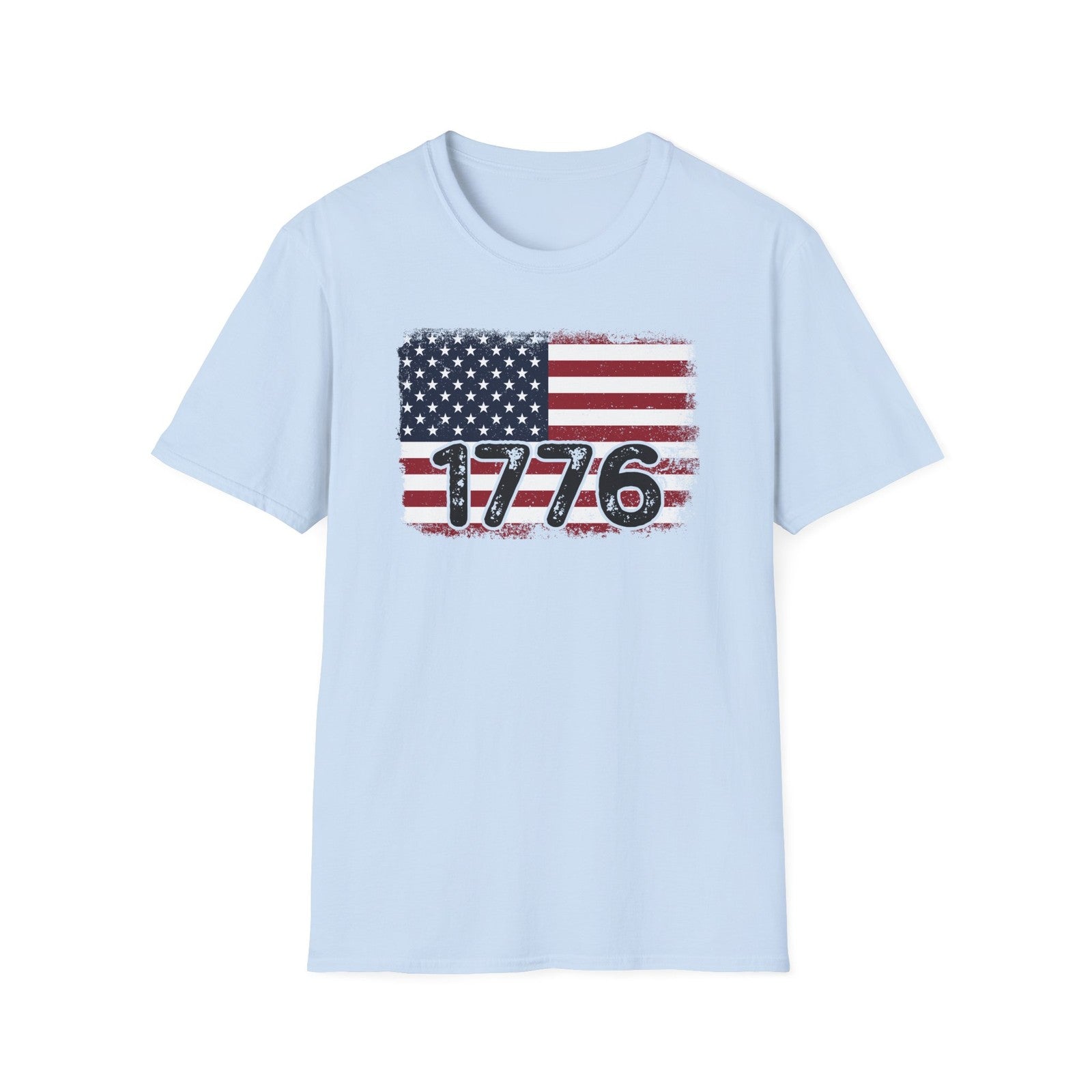 1776 USA Flag T-shirt Distressed America Independence Day Patriotic Unisex S-3XL