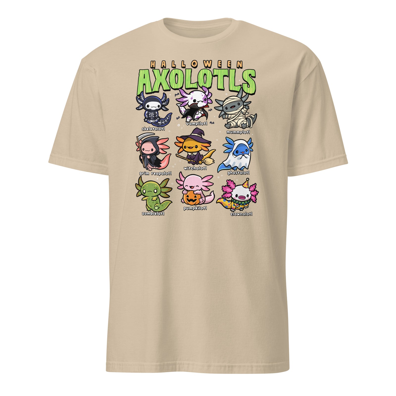 Halloween Axolotl Shirt Creepy Axolotls Trick or Treat Alotl T-Shirt Size S-3XL