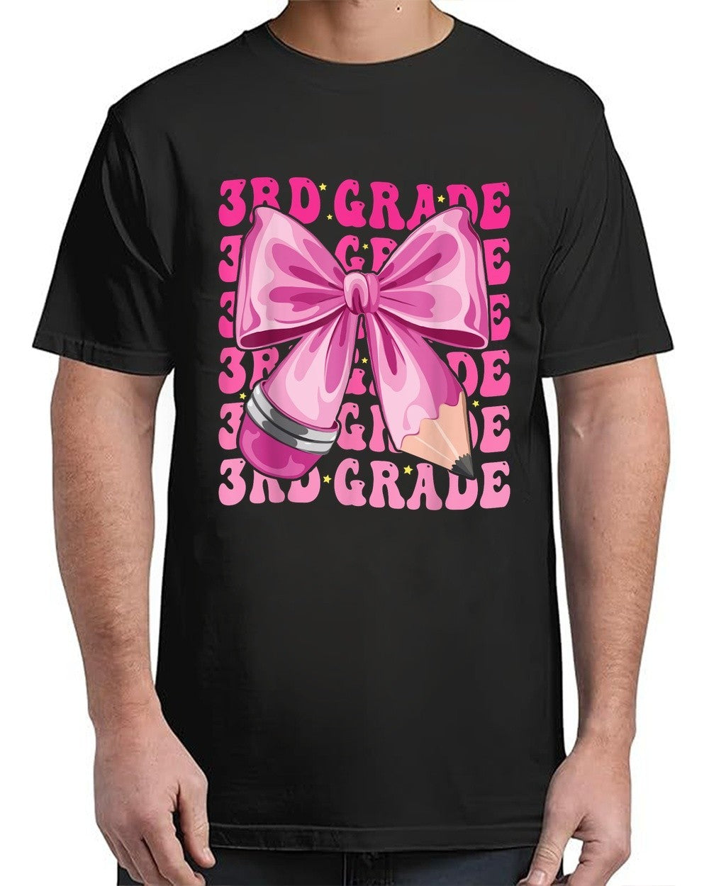 Coquette Bow Back To School Third Grade T-Shirt Adult Look S-4XL