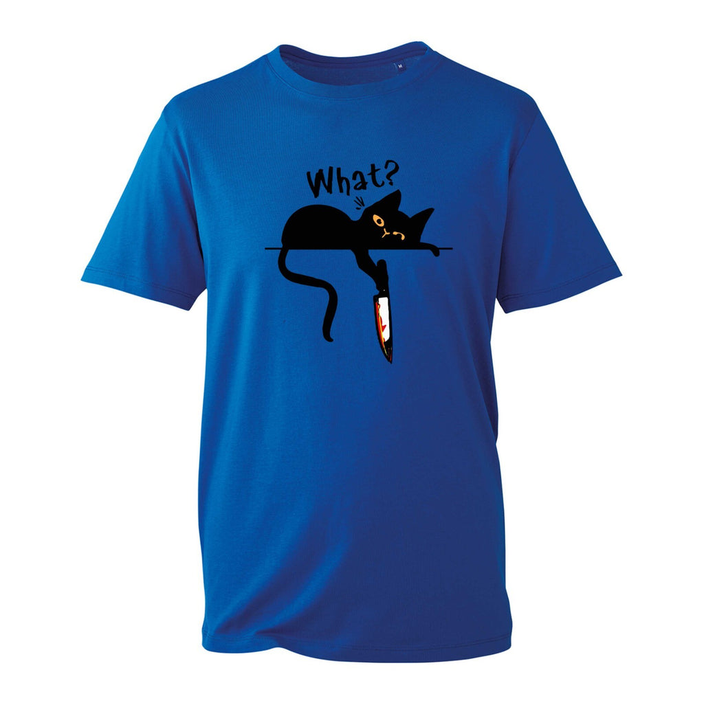 Cat What Halloween T-Shirt, Horror Black Cat Trick Or Treat Halloween Unisex Top
