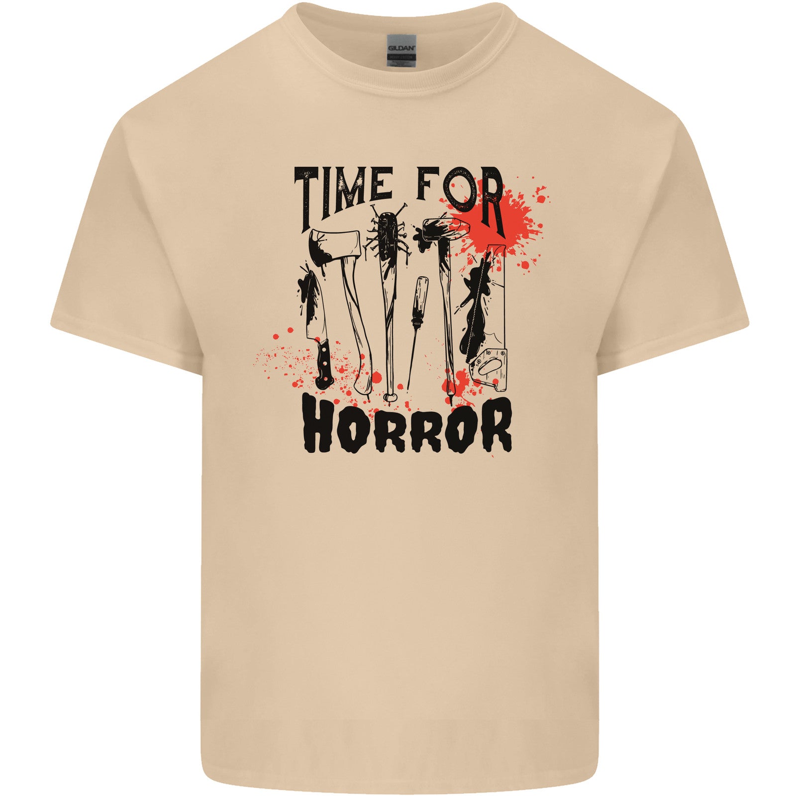 Time for Horror Halloween Serial Killer Murder Mens Cotton T-Shirt Tee Top