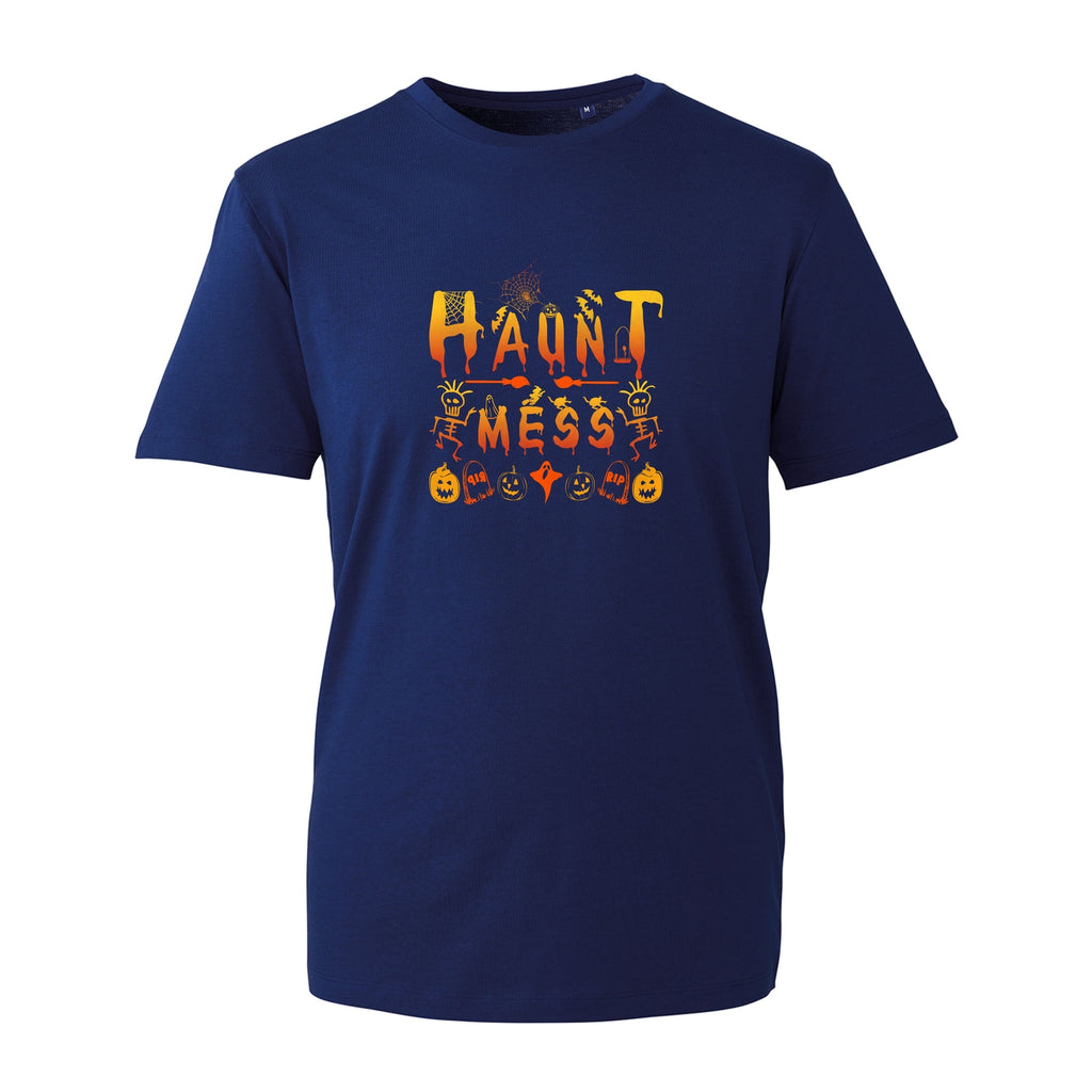 Haunt Mess Halloween T-Shirt, Trick Or Treat Pumpkins Skeleton Spider Bats Tops