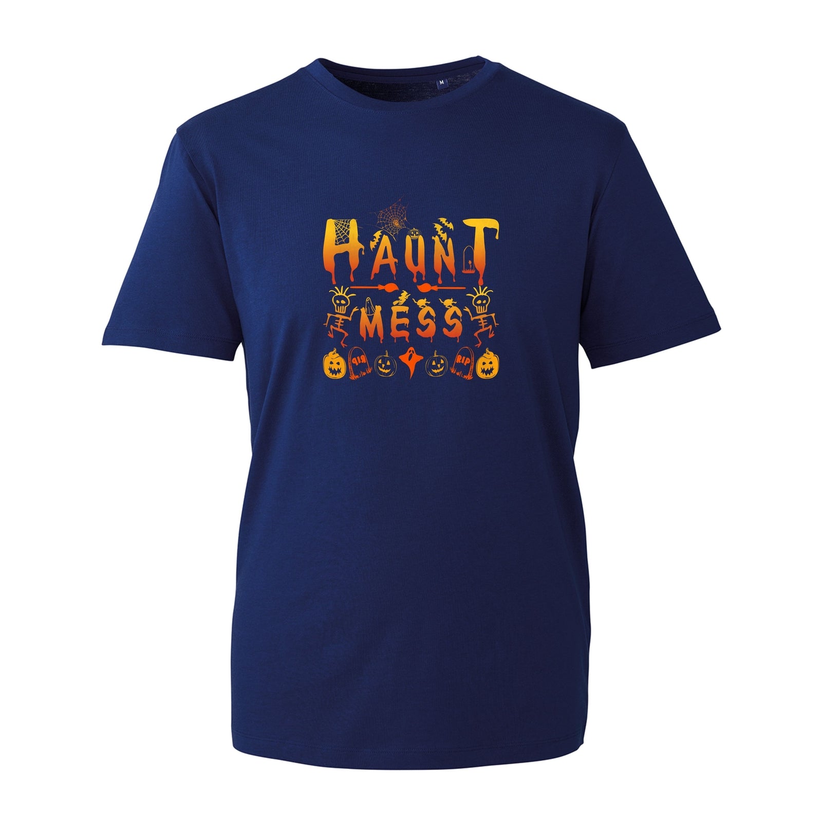 Haunt Mess Halloween T-Shirt, Trick Or Treat Pumpkins Skeleton Spider Bats Tops