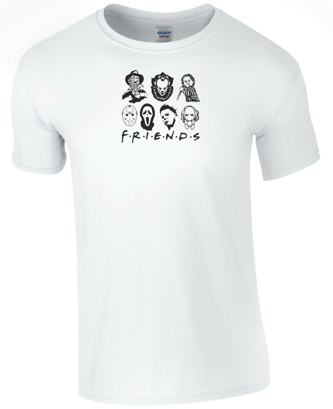 Halloween T Shirt Friends Scary Freddy Scream Saw Pennywise Chucky Men Tee Top
