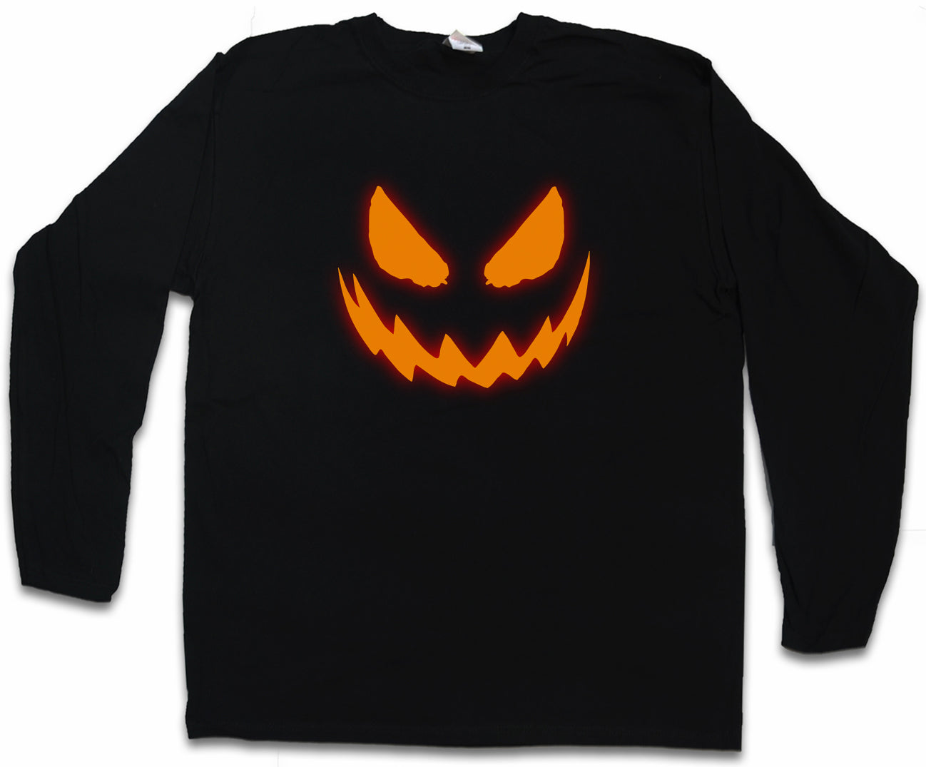 GLOWING HALLOWEEN PUMPKIN I LONG SLEEVE T-SHIRT Horror Trick or Treat Creature