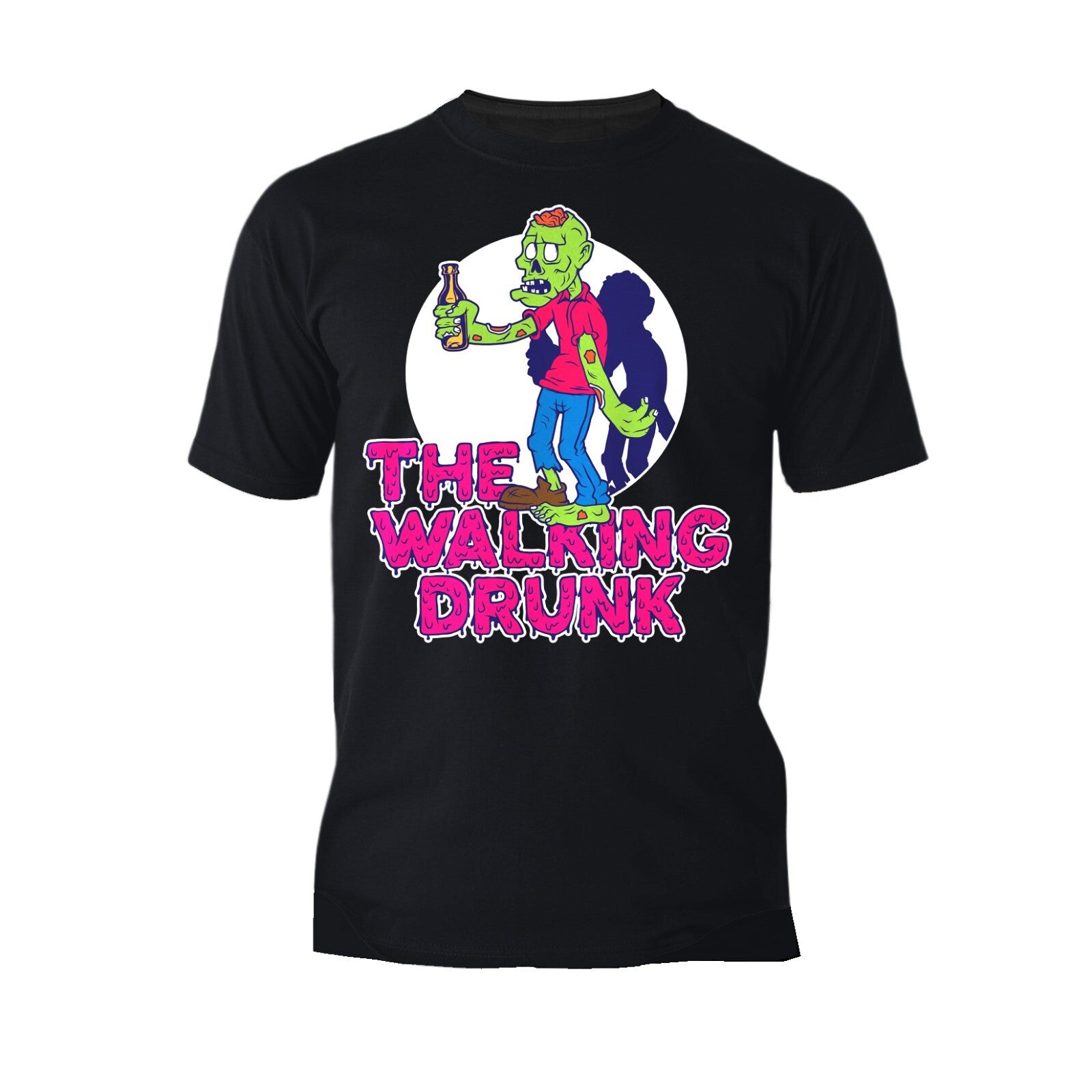 Halloween Horror The Walking Drunk Booze Funny Comic Gag Lol Men's T-Shirt
