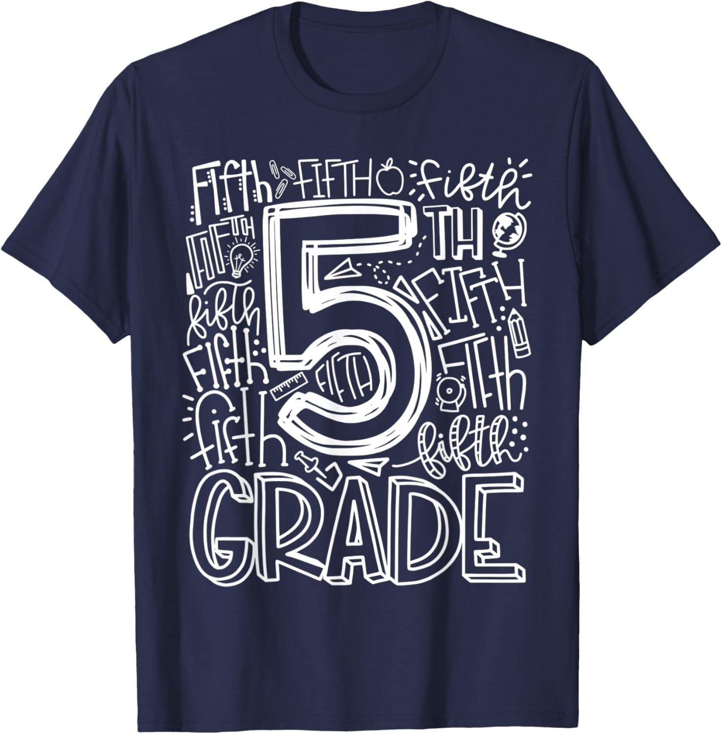 5th Grade Typography Team Fifth Grade Teacher Back To School T-Shirt Hoodie