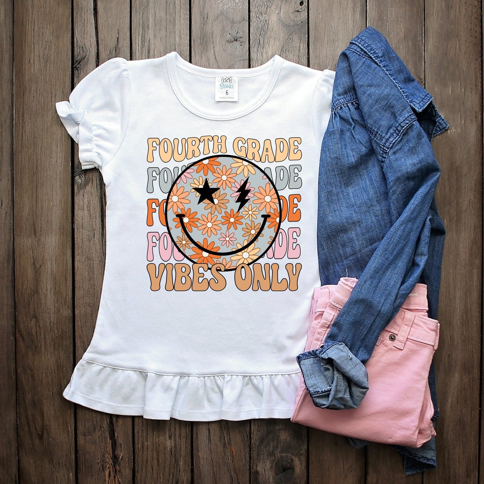 Fourth Grade Vibes Tee*Back to School*Sublimated