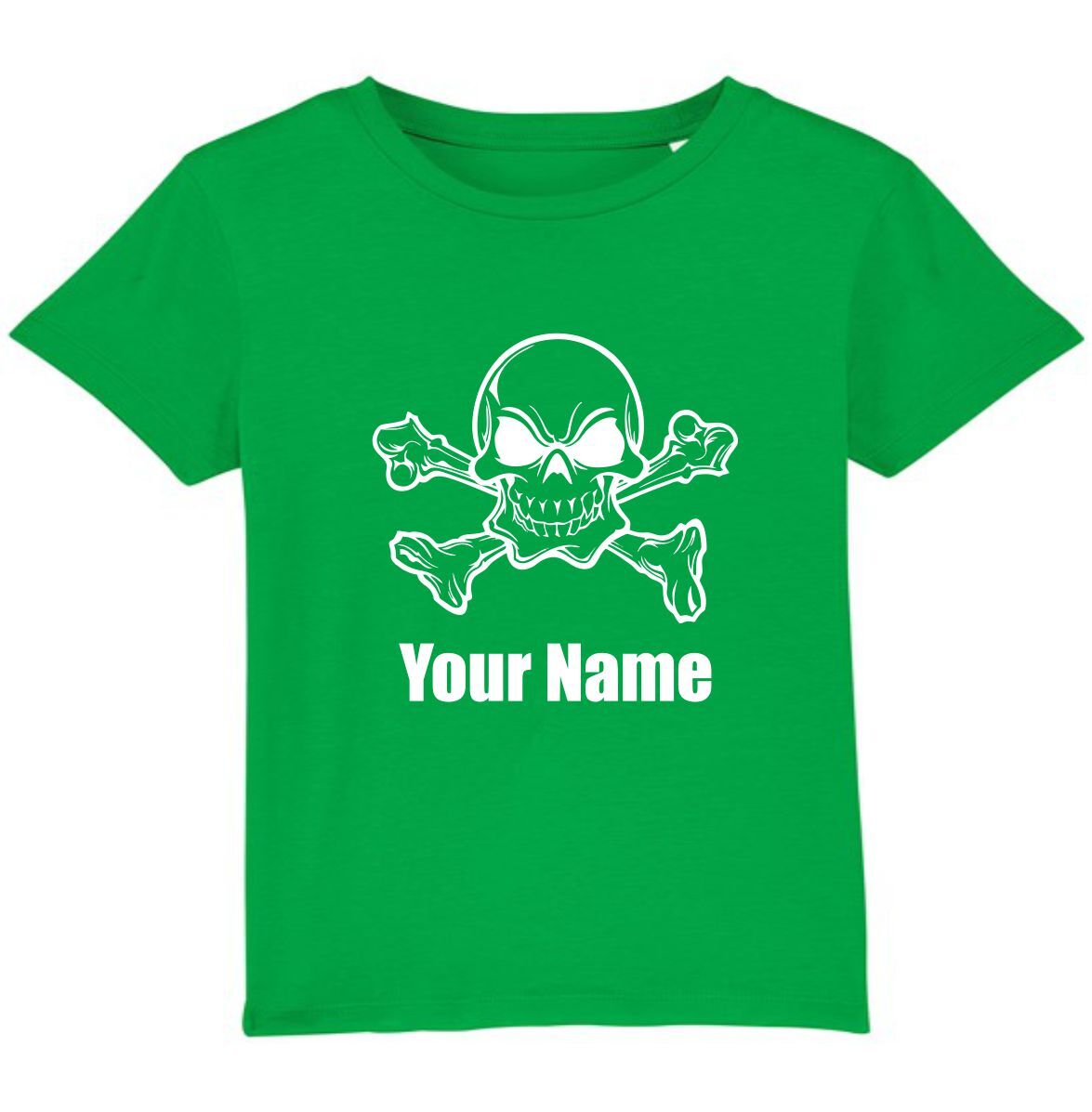 Personalised Skull And Crossbones Pirate Your Name T-Shirt Halloween Horror Top
