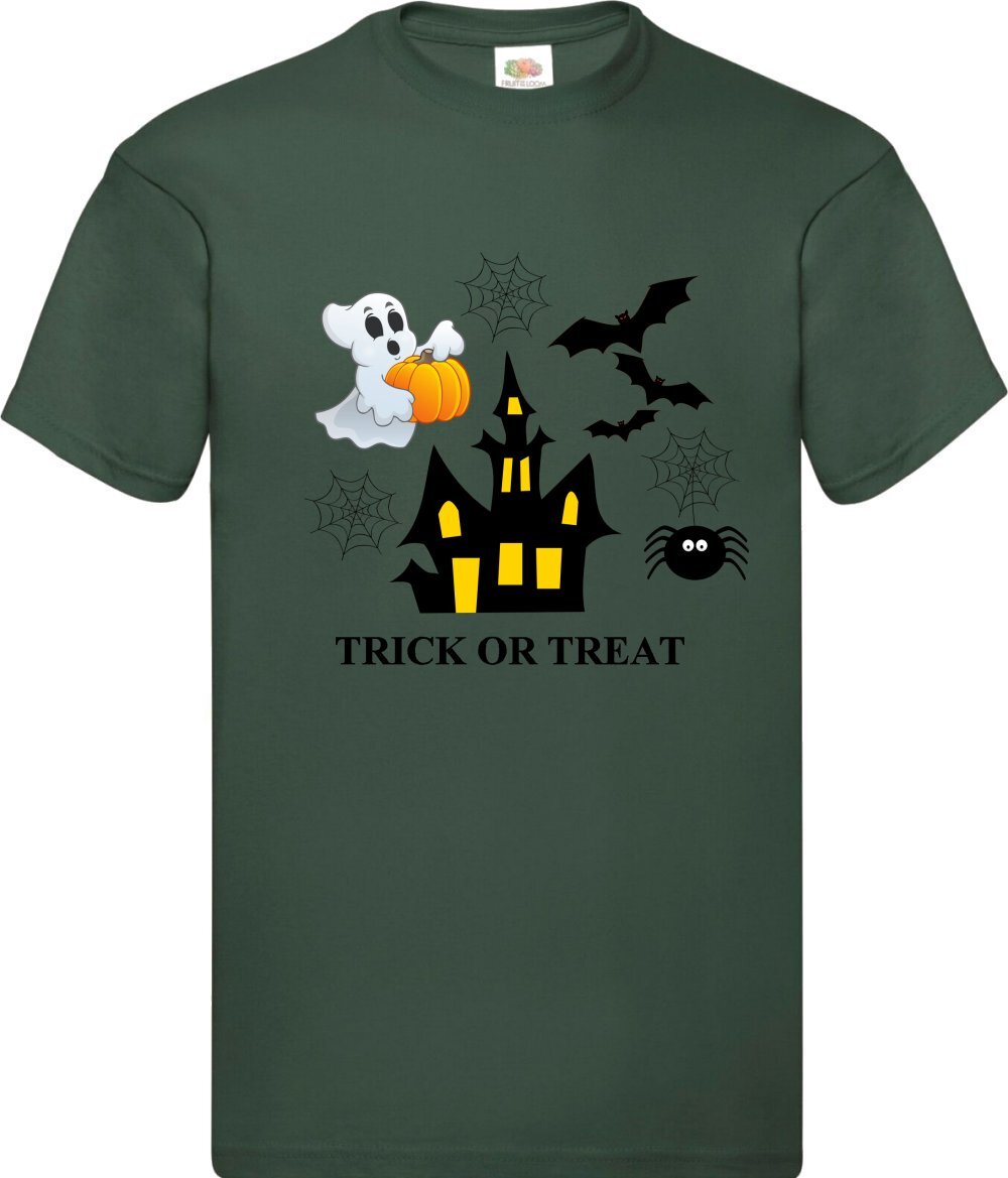 Happy Halloween Trick Or Treat Bat Ghost Spider T Shirt Various Colours + Sizes