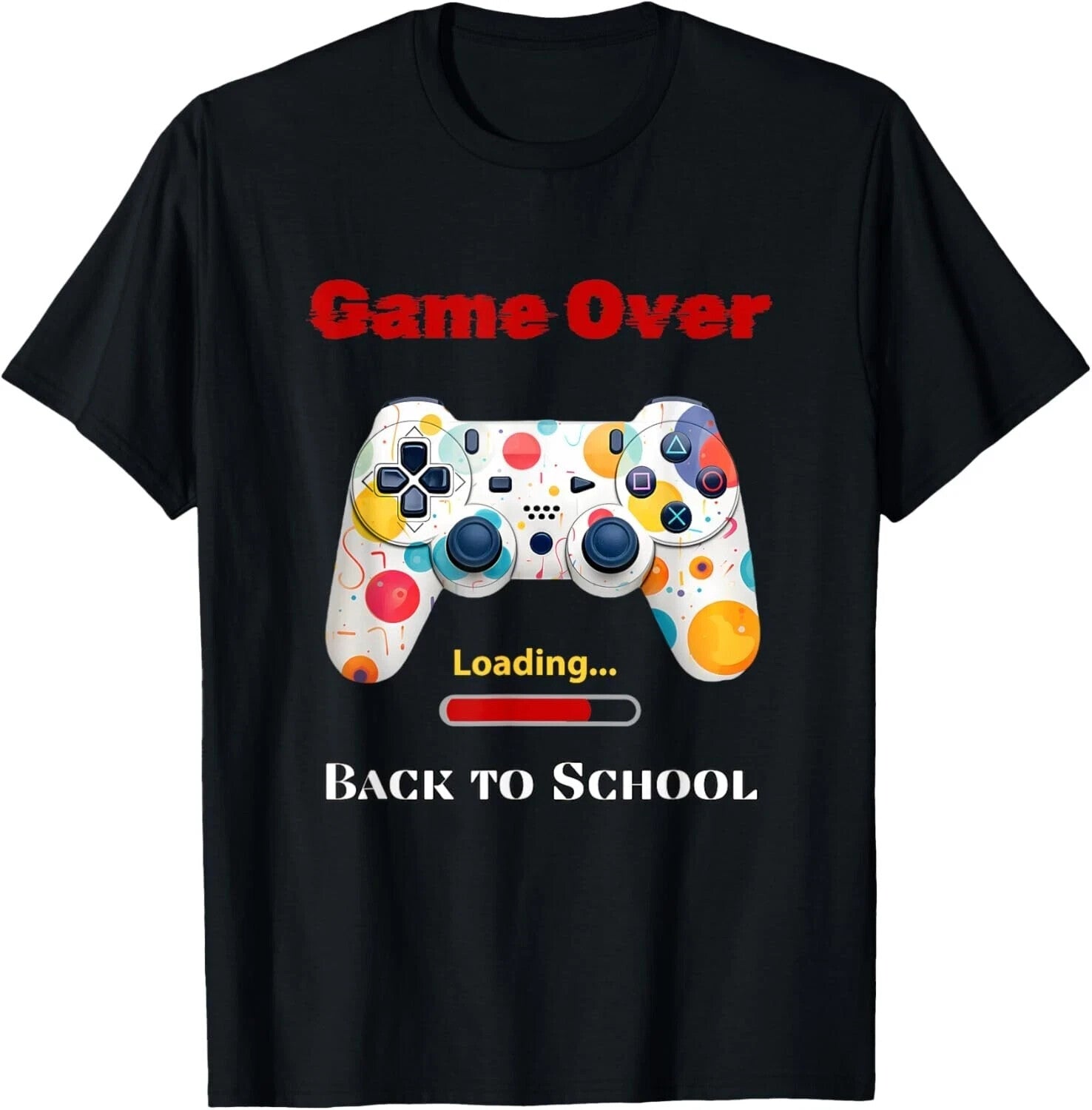 Back to School Gamer Shirt Funny Game Over Tee Gift for Teens Unisex