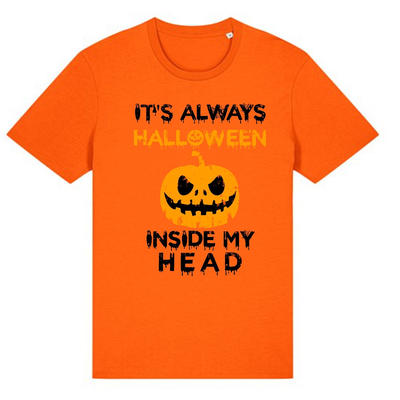 Its Always Halloween Inside My Head Pumpkin Design T Shirt,Scary Blood,Gift Top