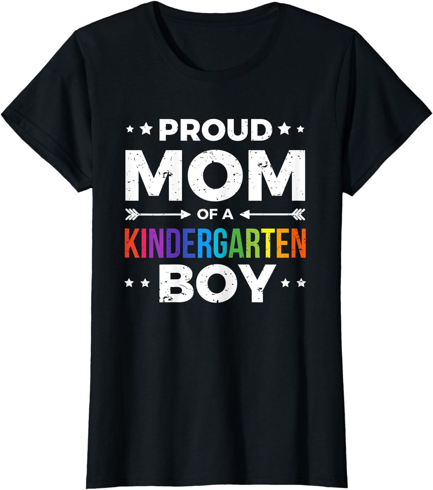Proud Mom of A Kindergarten Boy Back School Design Ladies' Crewneck T-Shirt