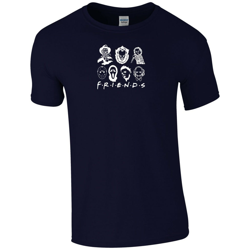 Halloween T Shirt Friends Scary Freddy Scream Saw Pennywise Chucky Men Tee Top