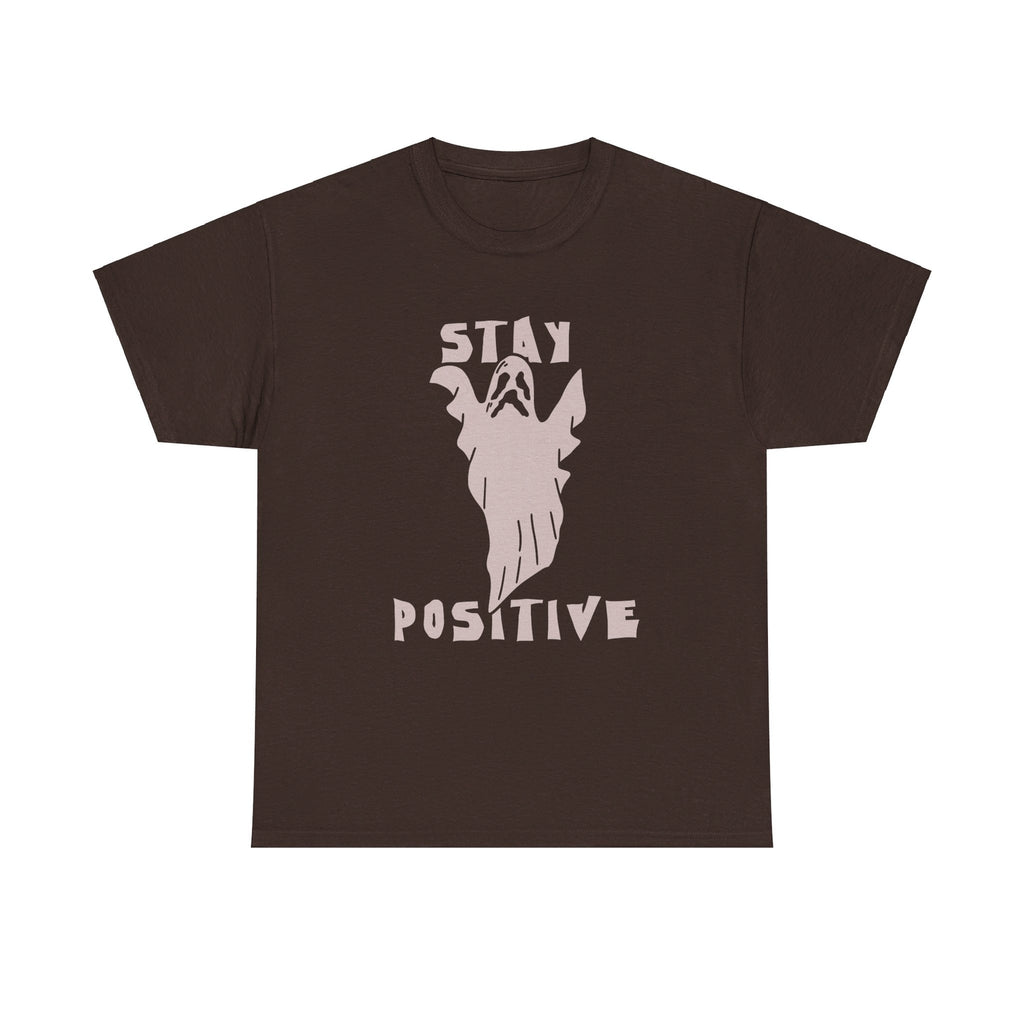 Stay Positive Ghost T shirt Halloween Tee costume trick or treat Party trick