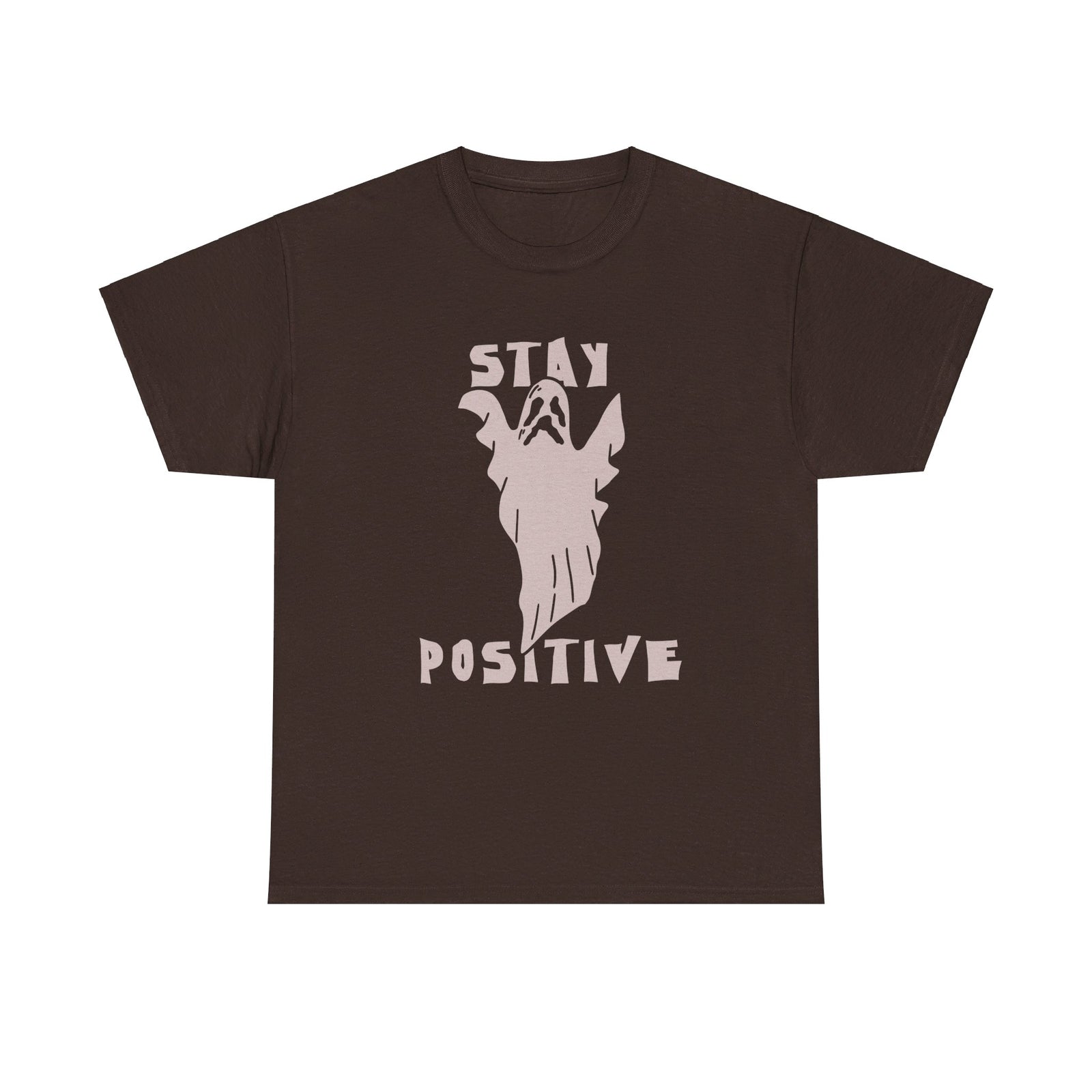 Stay Positive Ghost T shirt Halloween Tee costume trick or treat Party trick