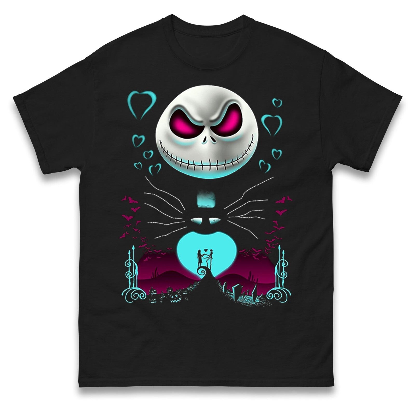 Horror Skeleton Face Halloween T Shirt
