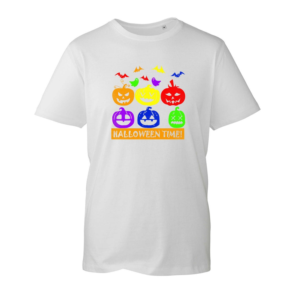 Halloween Time T-Shirt, Funny Horror Face Pumpkin Boo Halloween Gift Unisex Top