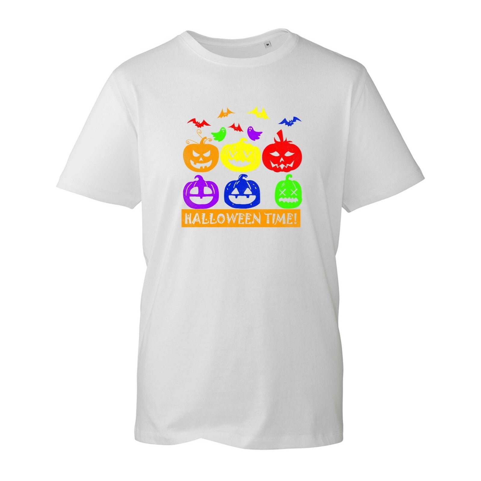 Halloween Time T-Shirt, Funny Horror Face Pumpkin Boo Halloween Gift Unisex Top