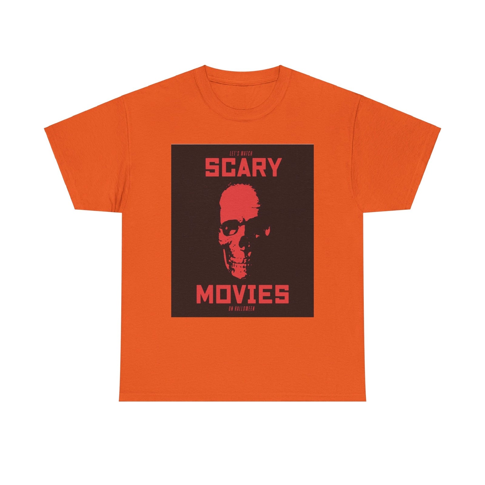 Scary Movies on Halloween T shirt skul red party costume october 31 trickortreat