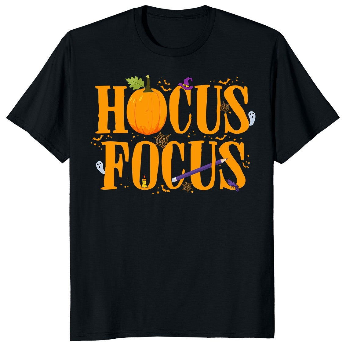 Hocus Focus Halloween Spooky Teacher Pumpkin Trick or Treat Gift Unisex T-Shirt