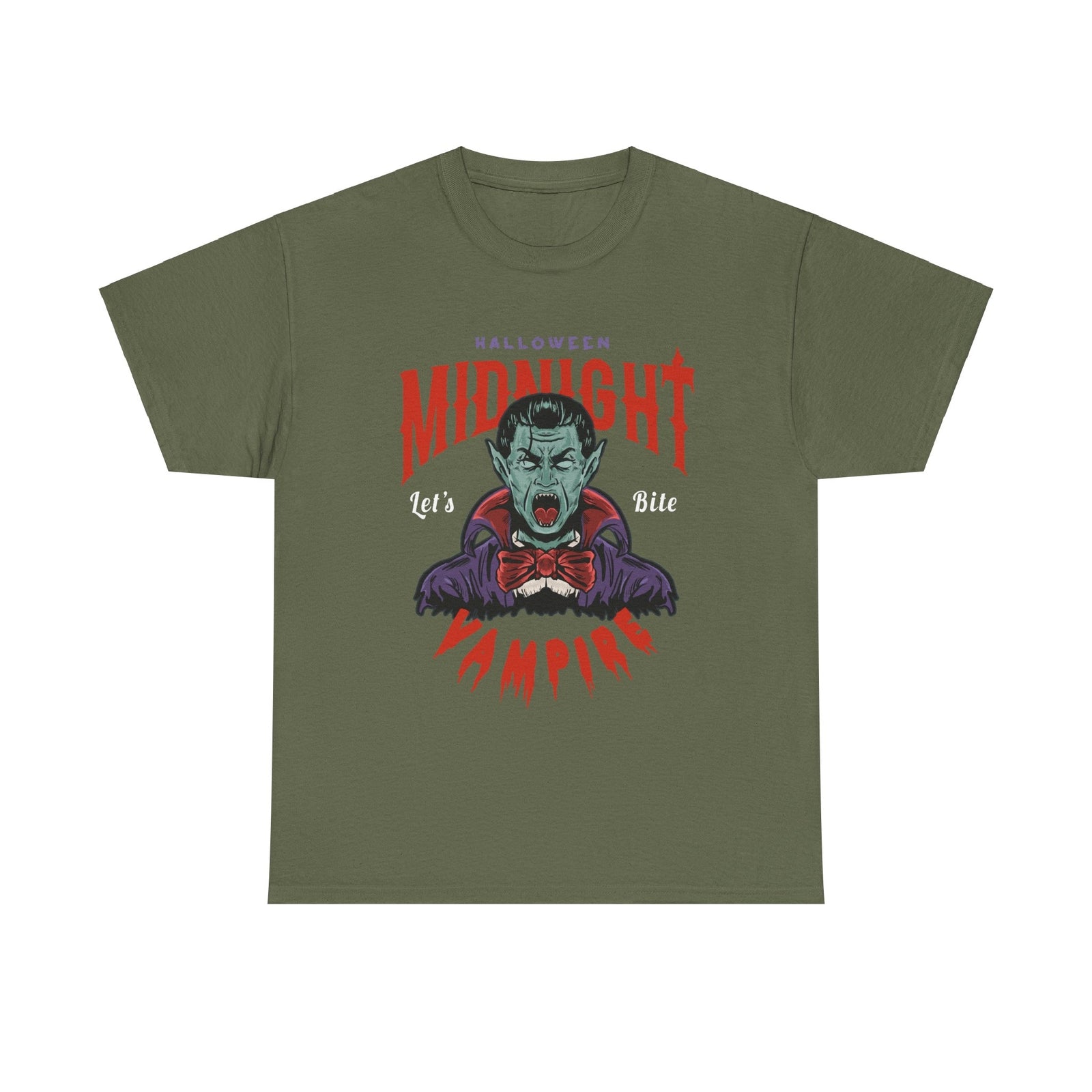 Halloween Midnight Let's Bite Vampire Tshirt  Costume October Trick Or Treat