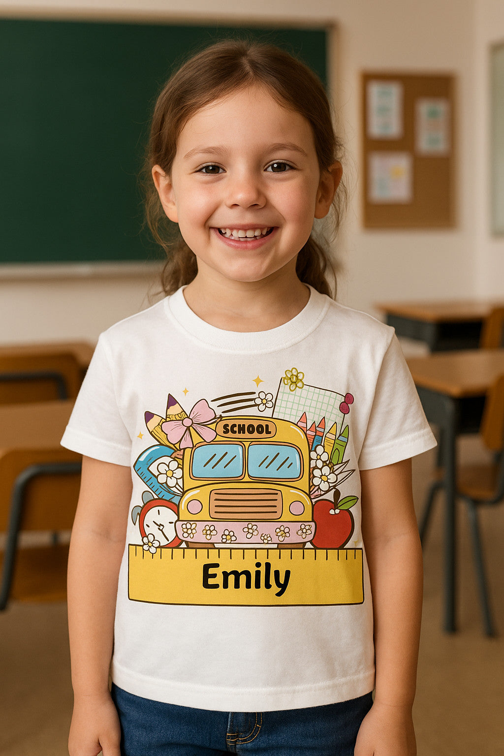 Back-to-School Youth Tee - Fun School Bus Design Kids T-Shirt - Soft Cotton 
