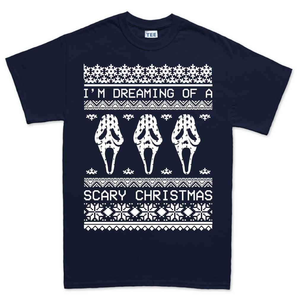 Scary Halloween Xmas Christmas Ugly Sweater Mens T shirt Tee Top T-shirt