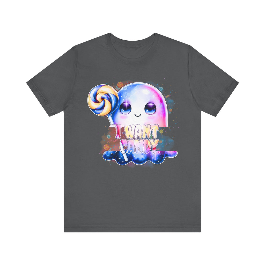 Trick or Treat Ghost: I Want Candy,  Spooky Season T-Shirt Bella + Canvas