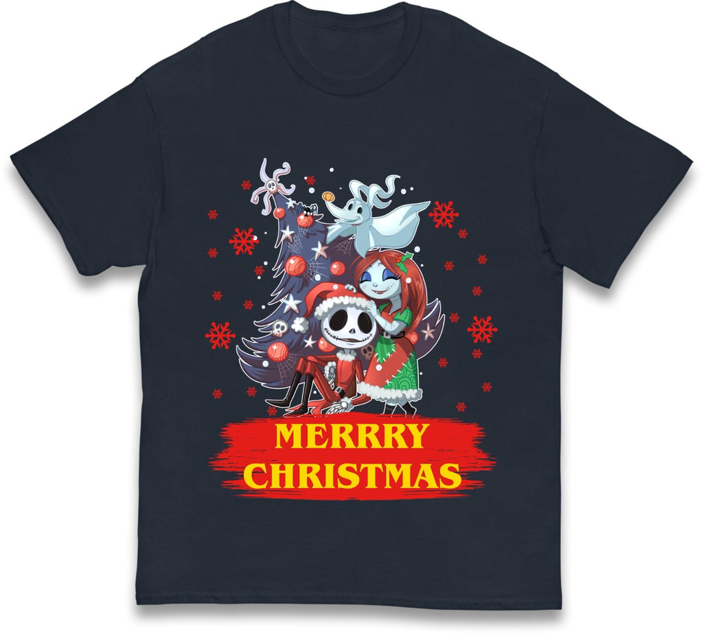Horror Characters Halloween Christmas Tree T-shirt – Festive & Fun Design