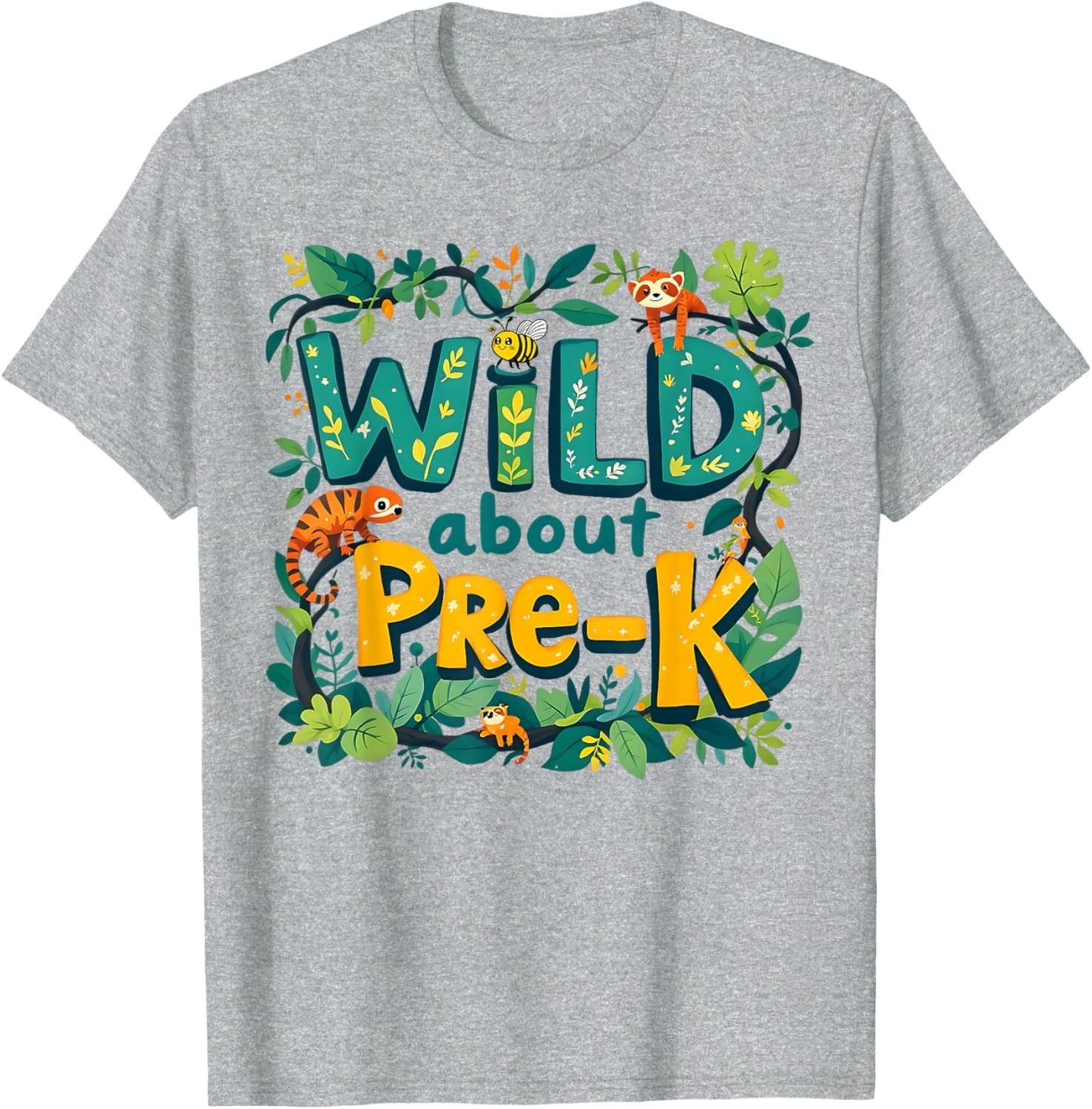 Wild About Pre-K Funny Back To School Jungle Themed Teacher T-Shirt Hoodie