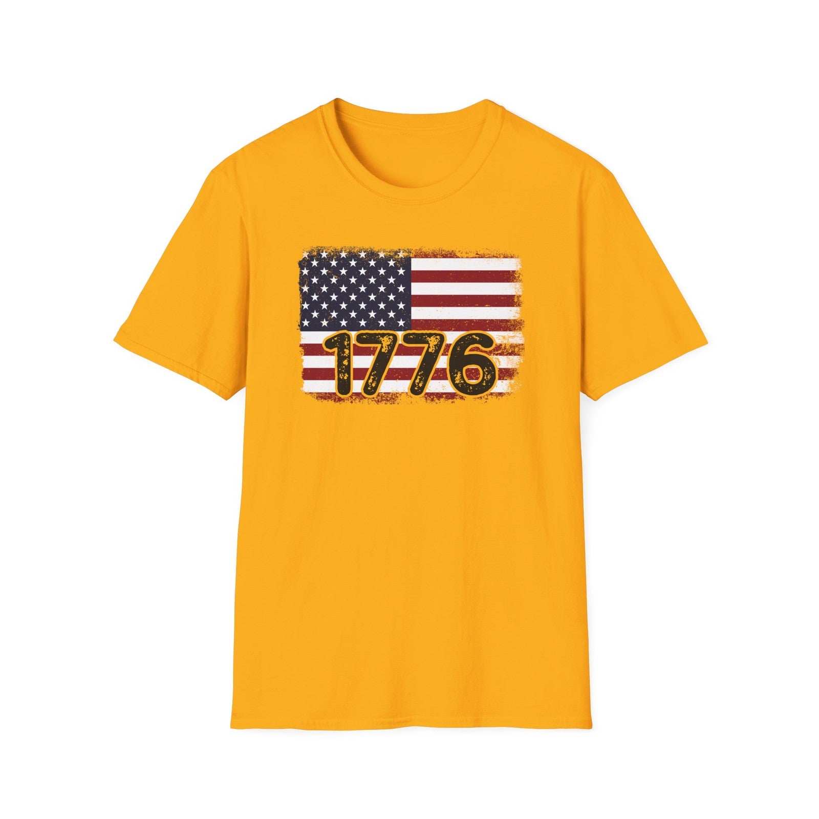 1776 USA Flag T-shirt Distressed America Independence Day Patriotic Unisex S-3XL