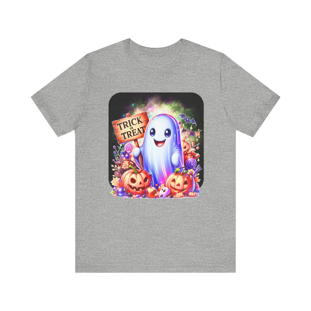 Ghost With All The Candy: Trick or Treat Unisex Bella + Canvas Spooky T-Shirt