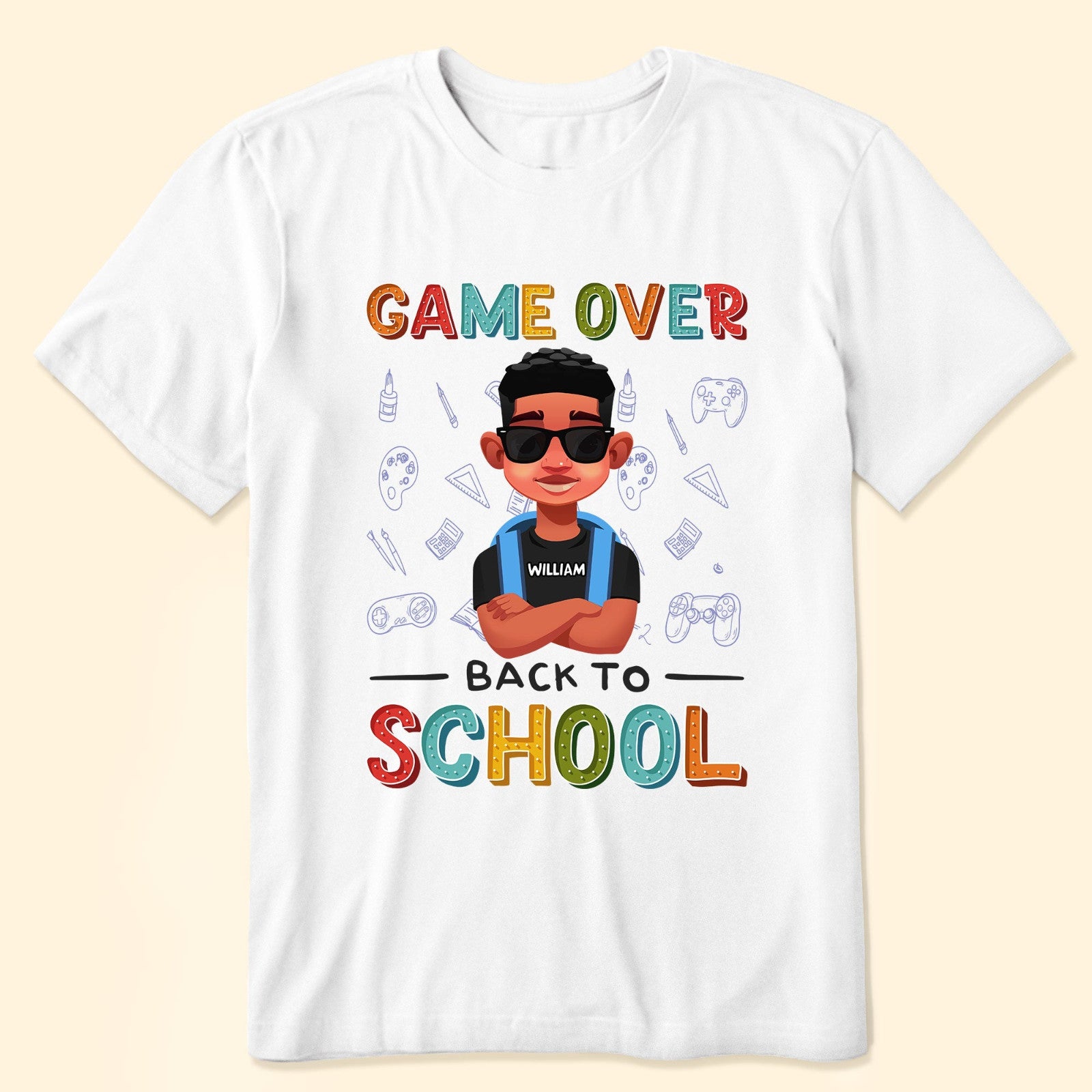 Game Over Back To School   Personalized Shirt