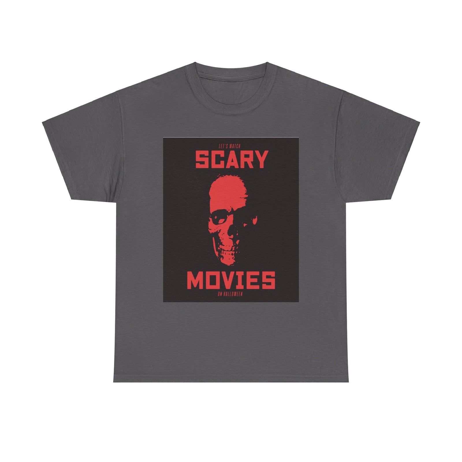 Scary Movies on Halloween T shirt skul red party costume october 31 trickortreat