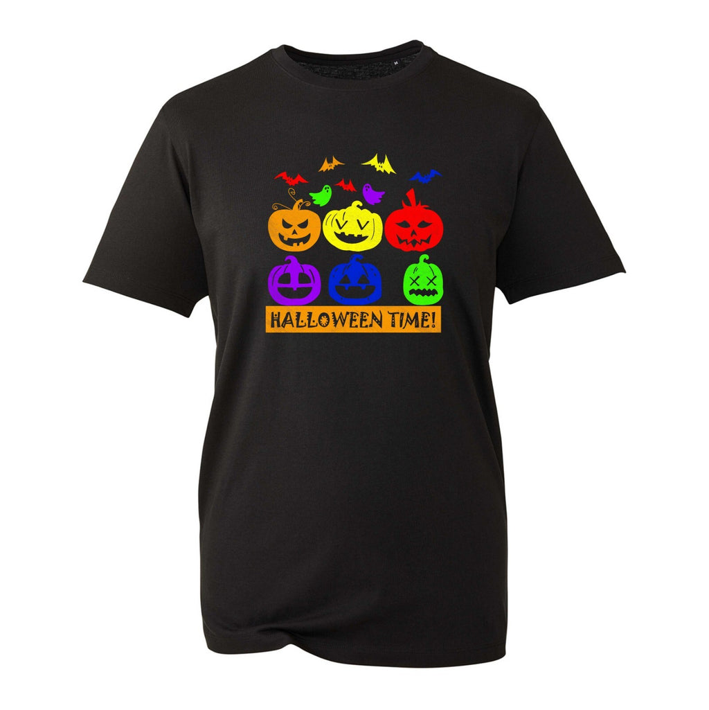Halloween Time T-Shirt, Funny Horror Face Pumpkin Boo Halloween Gift Unisex Top