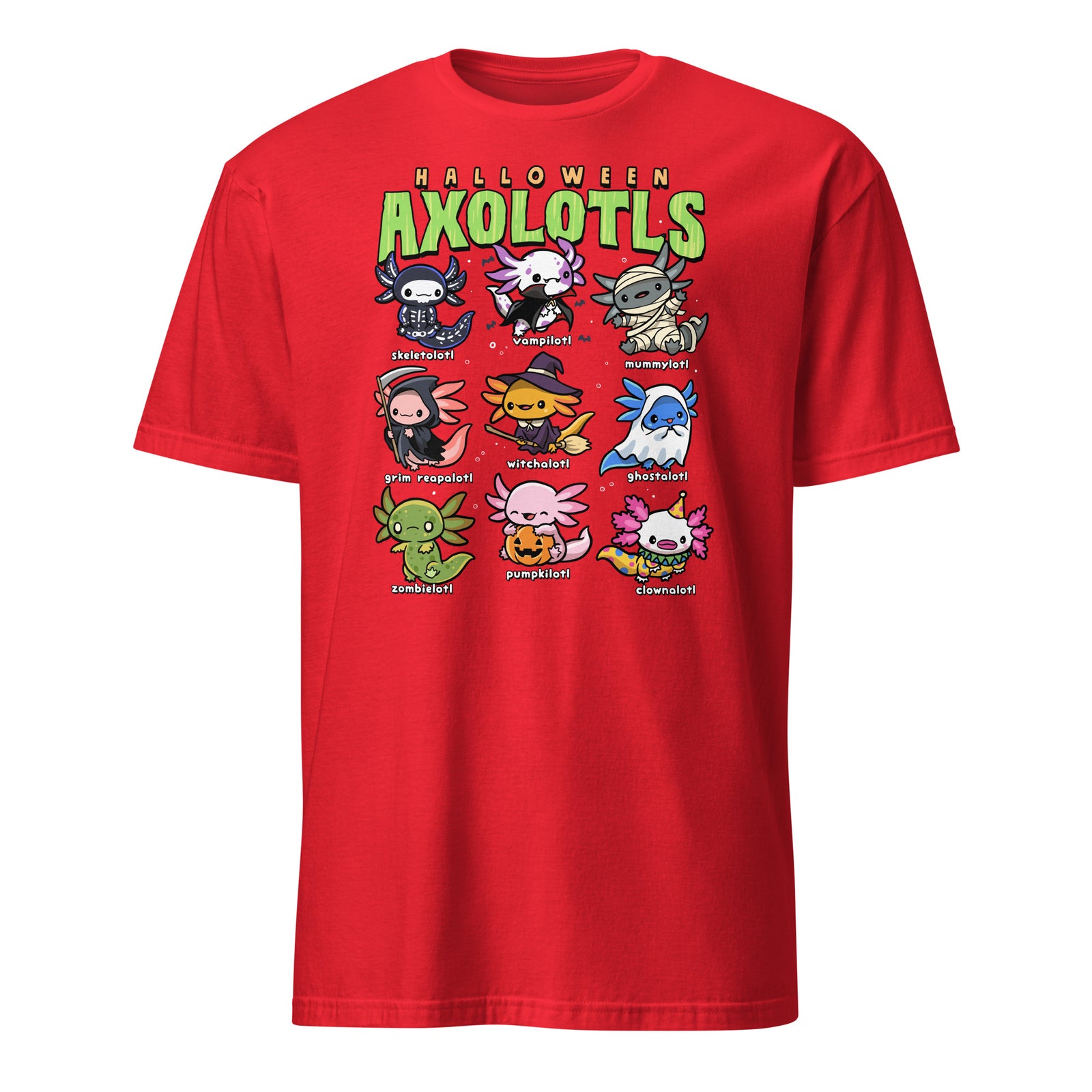 Halloween Axolotl Shirt Creepy Axolotls Trick or Treat Alotl T-Shirt Size S-3XL