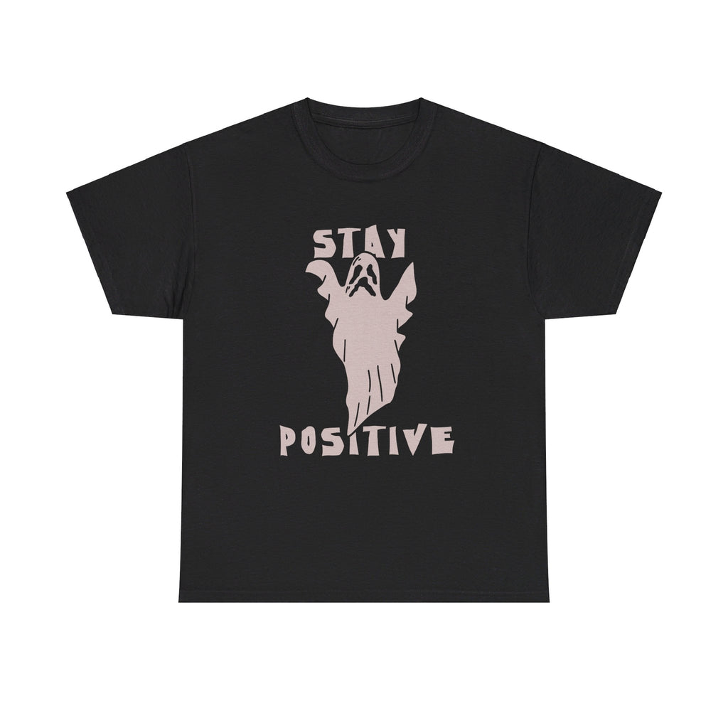 Stay Positive Ghost T shirt Halloween Tee costume trick or treat Party trick