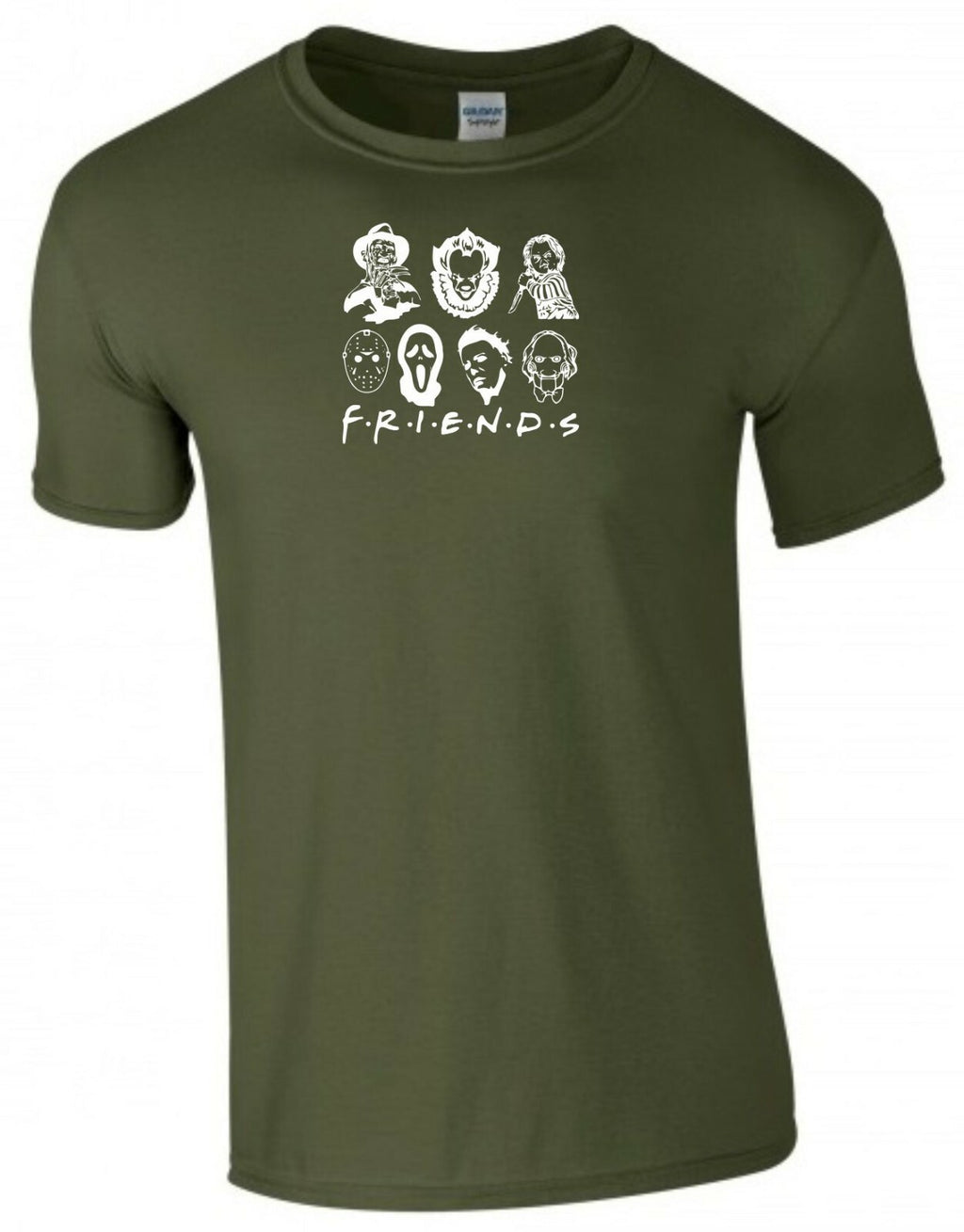 Halloween T Shirt Friends Scary Freddy Scream Saw Pennywise Chucky Men Tee Top