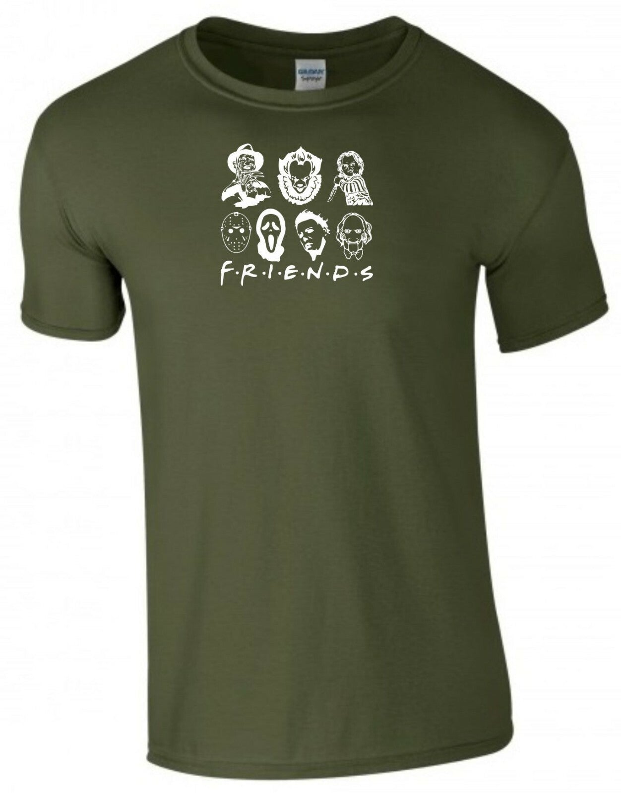 Halloween T Shirt Friends Scary Freddy Scream Saw Pennywise Chucky Men Tee Top