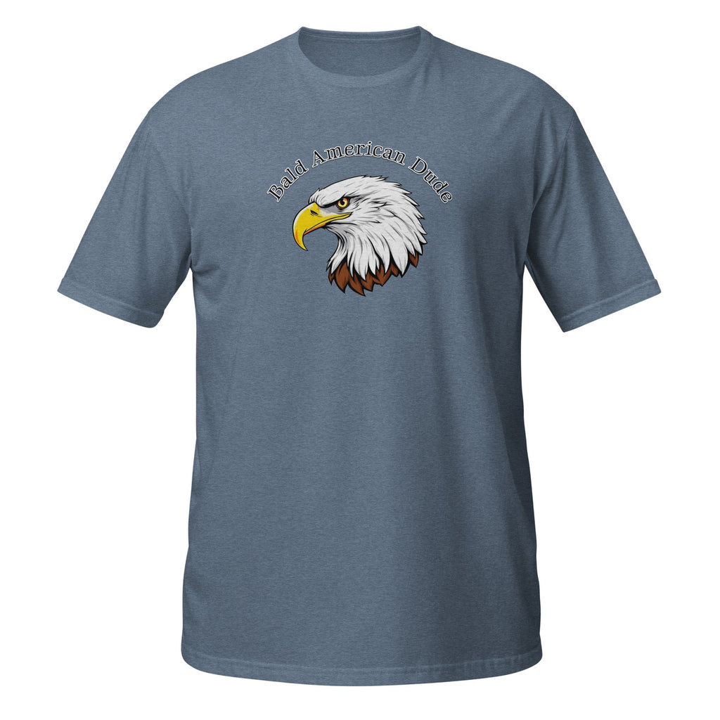 Bald American Dude Short-Sleeve Unisex T-Shirt Patriotic Eagle USA America Hair