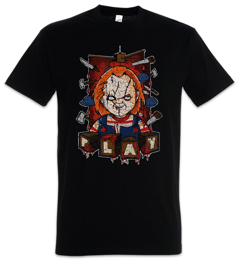 Puppet T-Shirt Chucky Child's Puppet Halloween Horror Play Bloody Blood