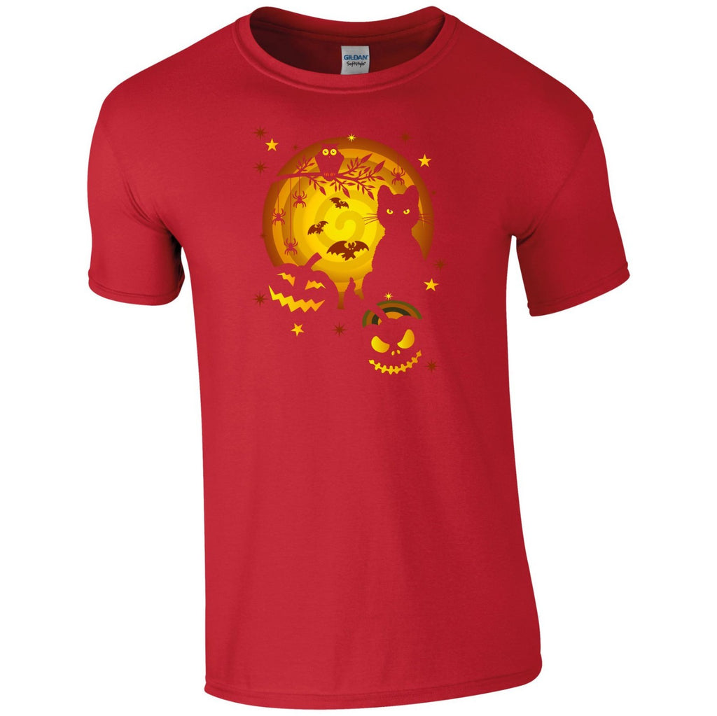 Halloween T Shirt Scary Horror Night Pumpkin Bat Cat Trick or Treat Gift Men Top