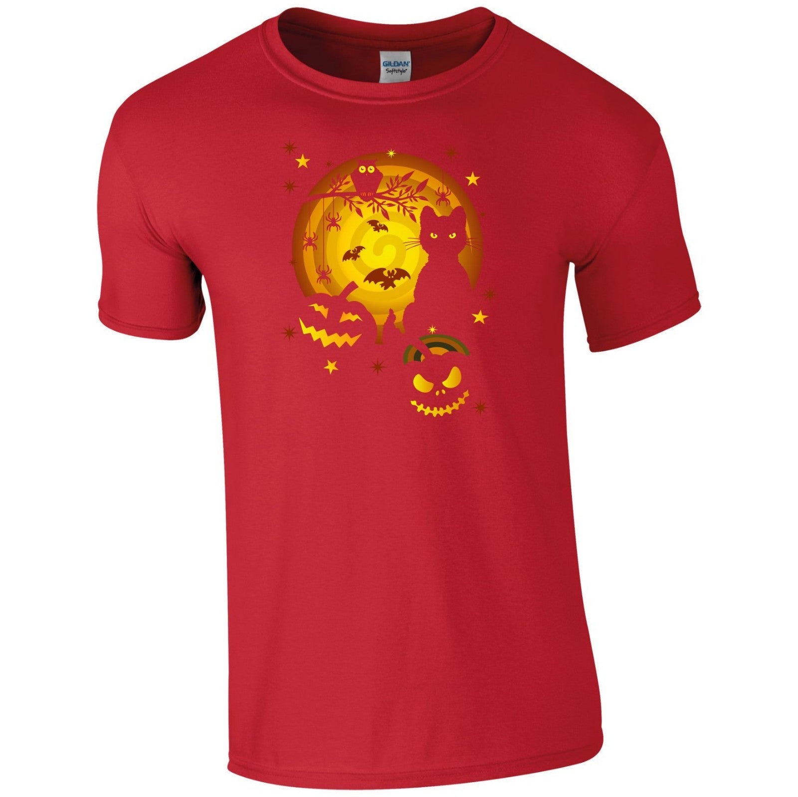 Halloween T Shirt Scary Horror Night Pumpkin Bat Cat Trick or Treat Gift Men Top