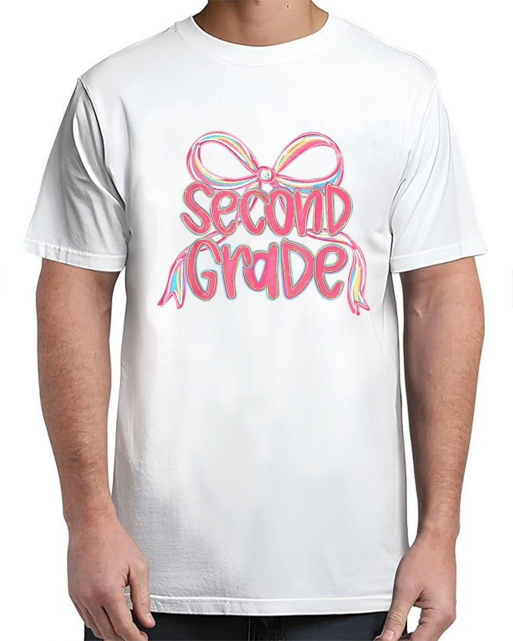 Second Grade Teacher Pink Coquette Bow Back To School Adult S-4XL T-Shirt